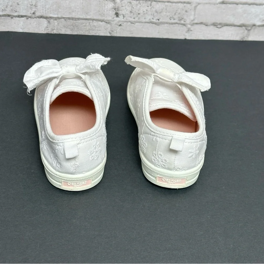 Osh Kosh BGosh White Eyelet Toddler Size 10M Dahlia Sneakers Shoes White Bow
